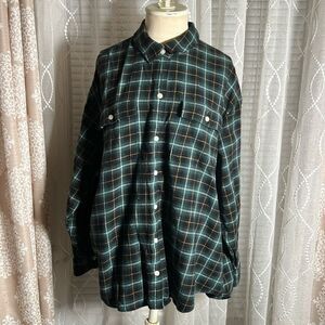 Old Navy Maternity Plaid Flannel Boyfriend Shirt blue/green xlarge